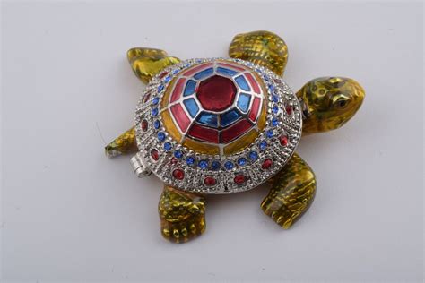 small turtle metal box|Amazon.com: Trinket Box Turtle.